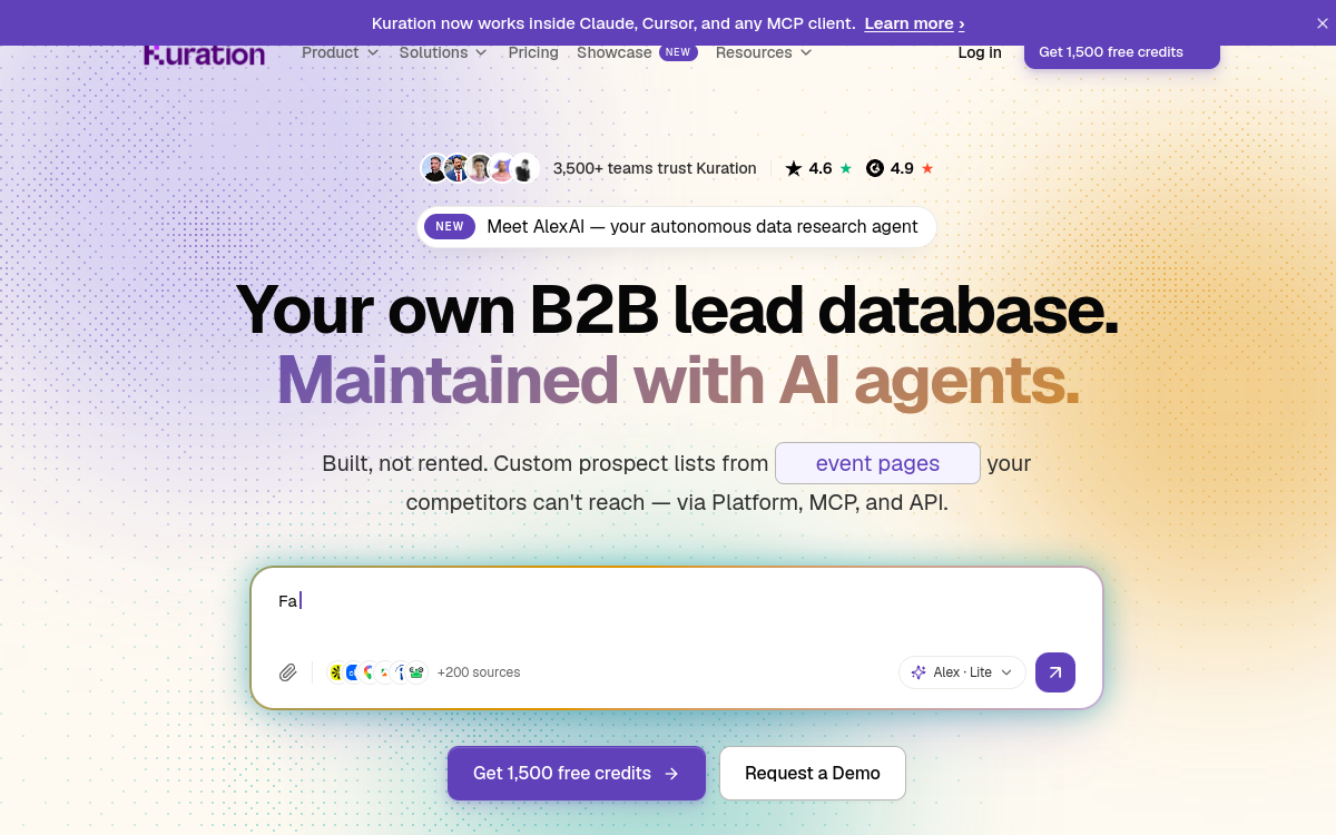 B2B Research AI Agent website screenshot