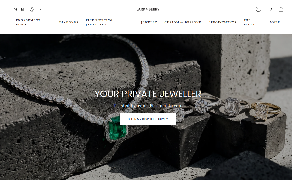 Lark & Berry website screenshot