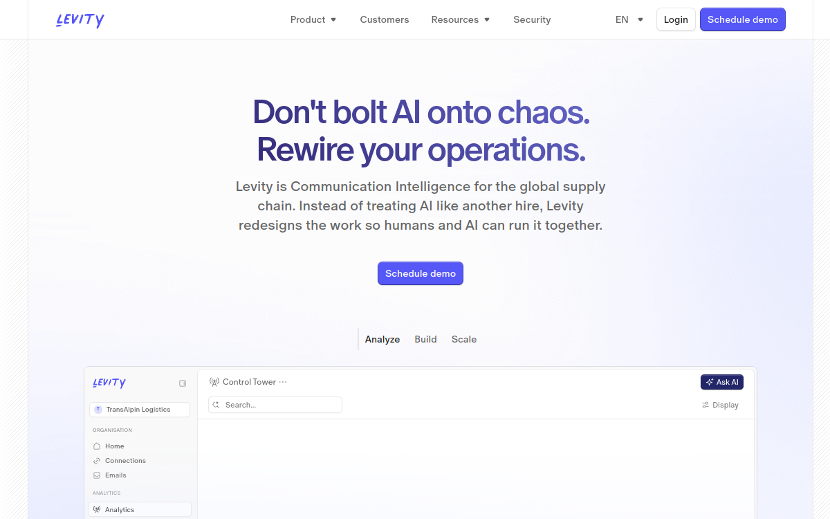 Levity website screenshot