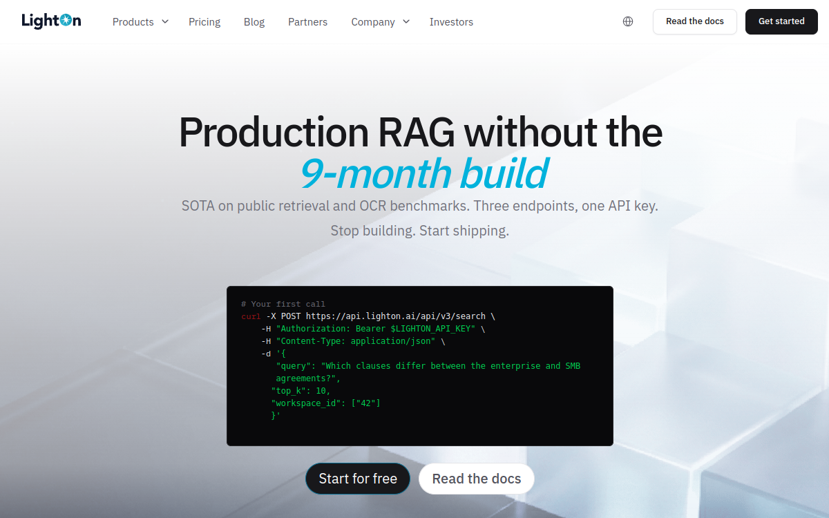 LightOn website screenshot