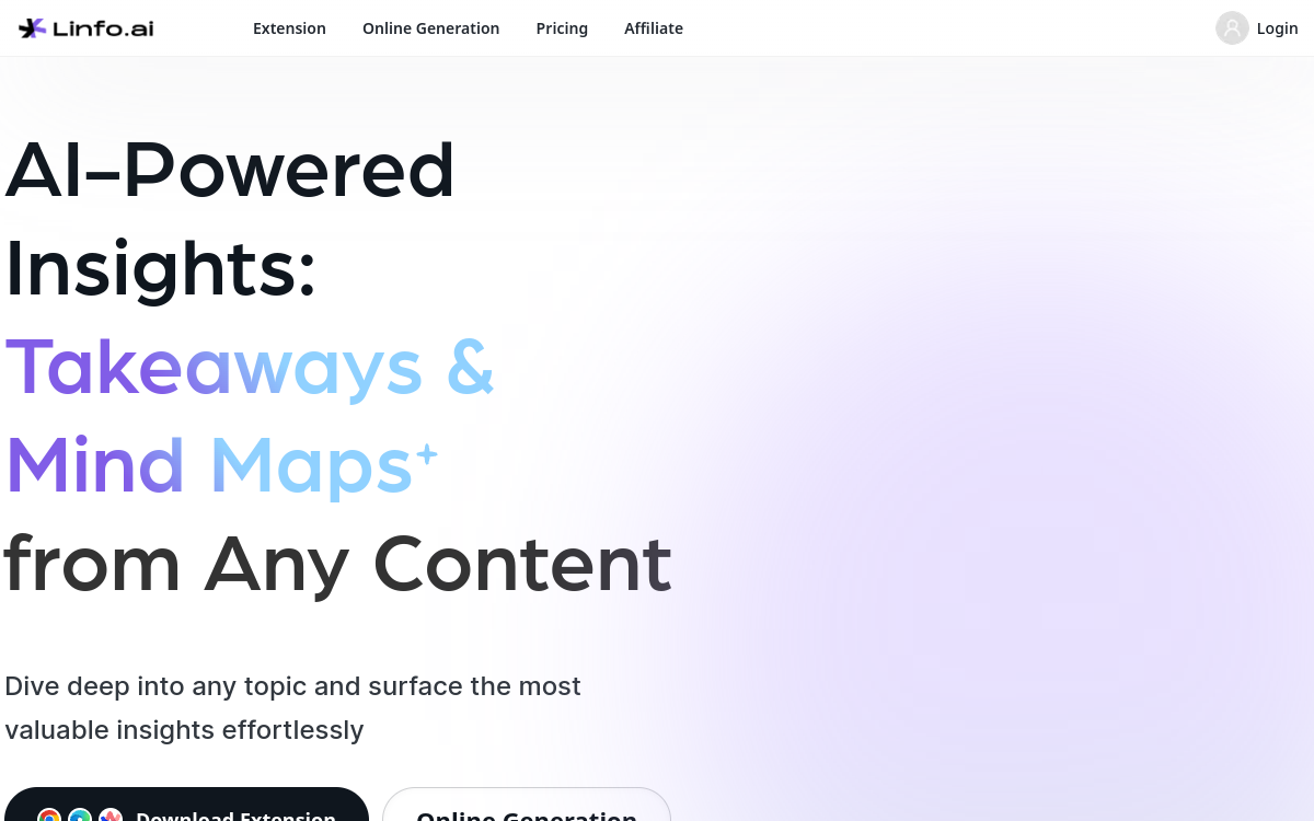 Linfo.ai website screenshot