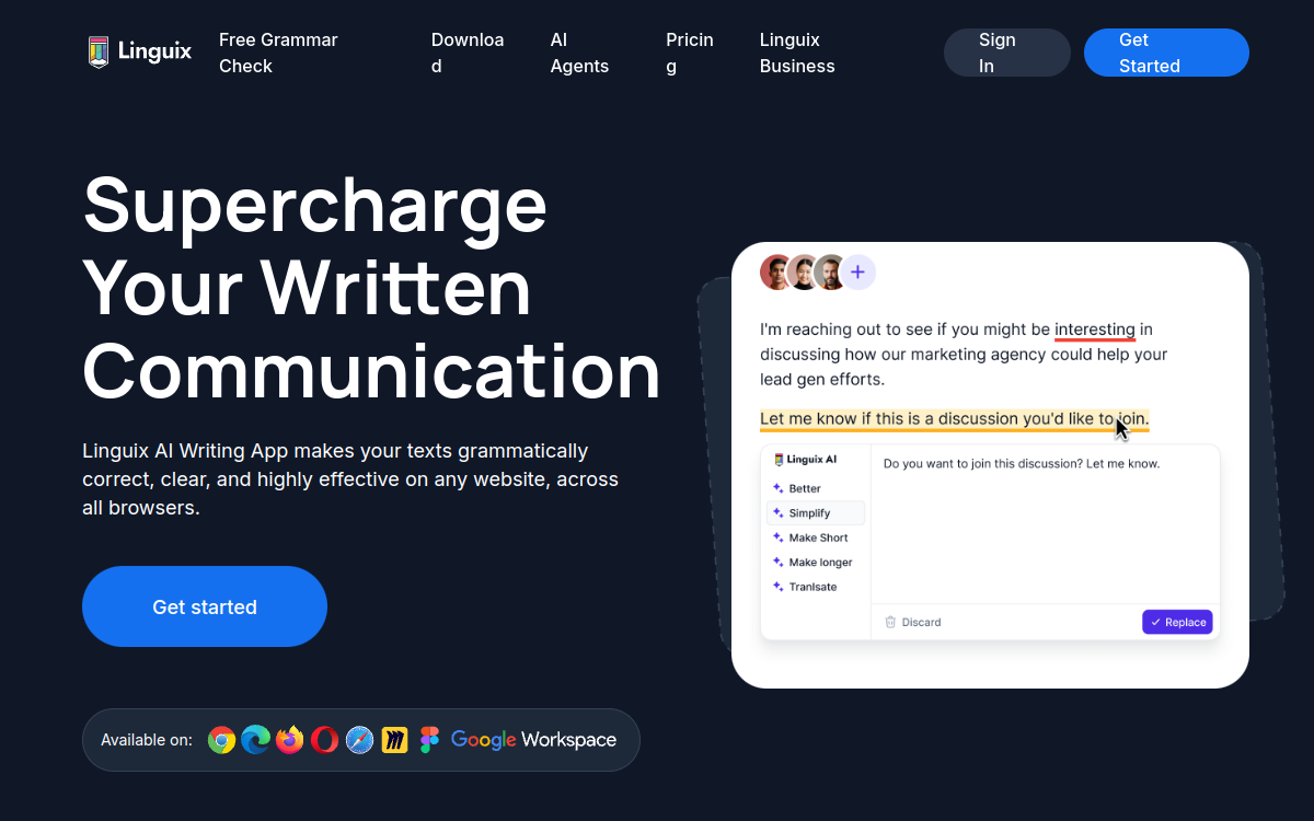 Linguix website screenshot