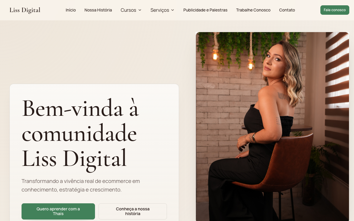Prévia do site Liss Digital