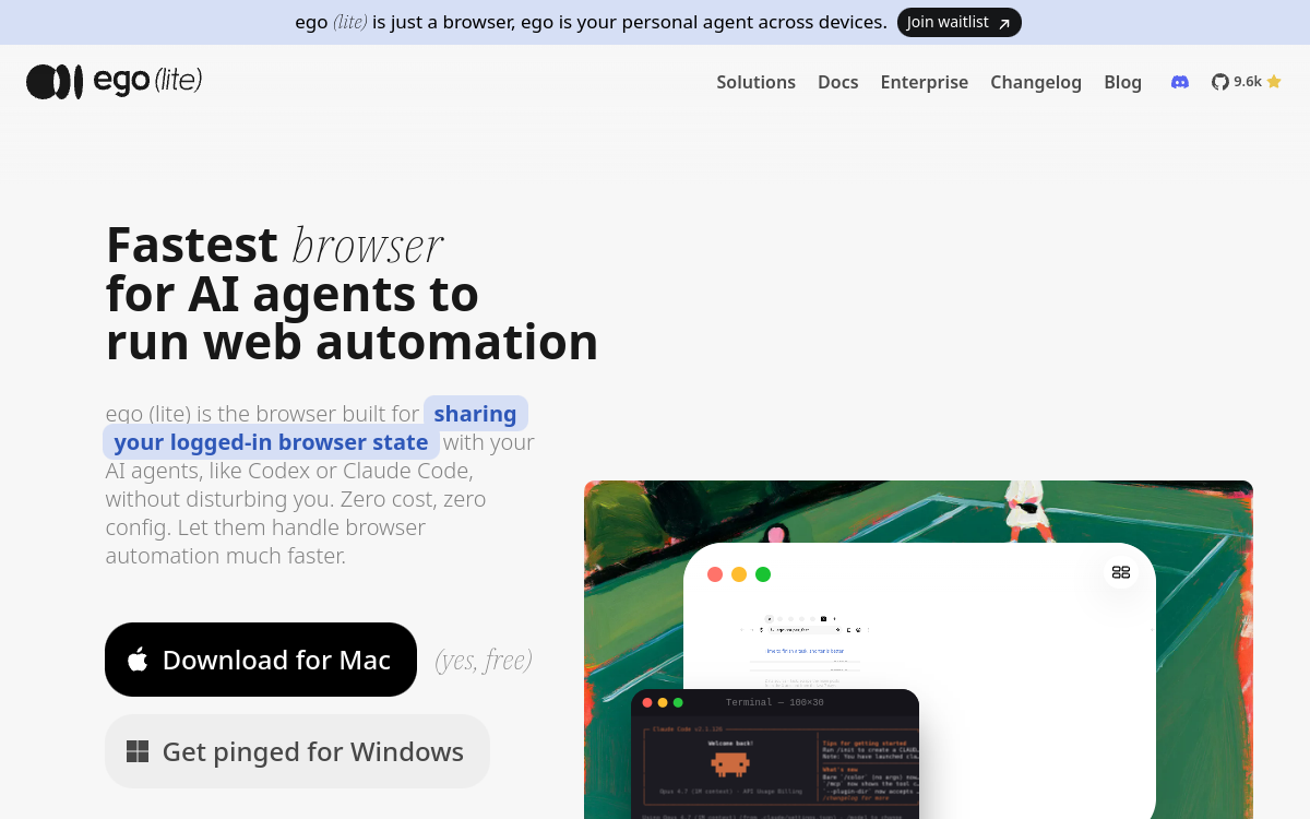 ego lite website screenshot