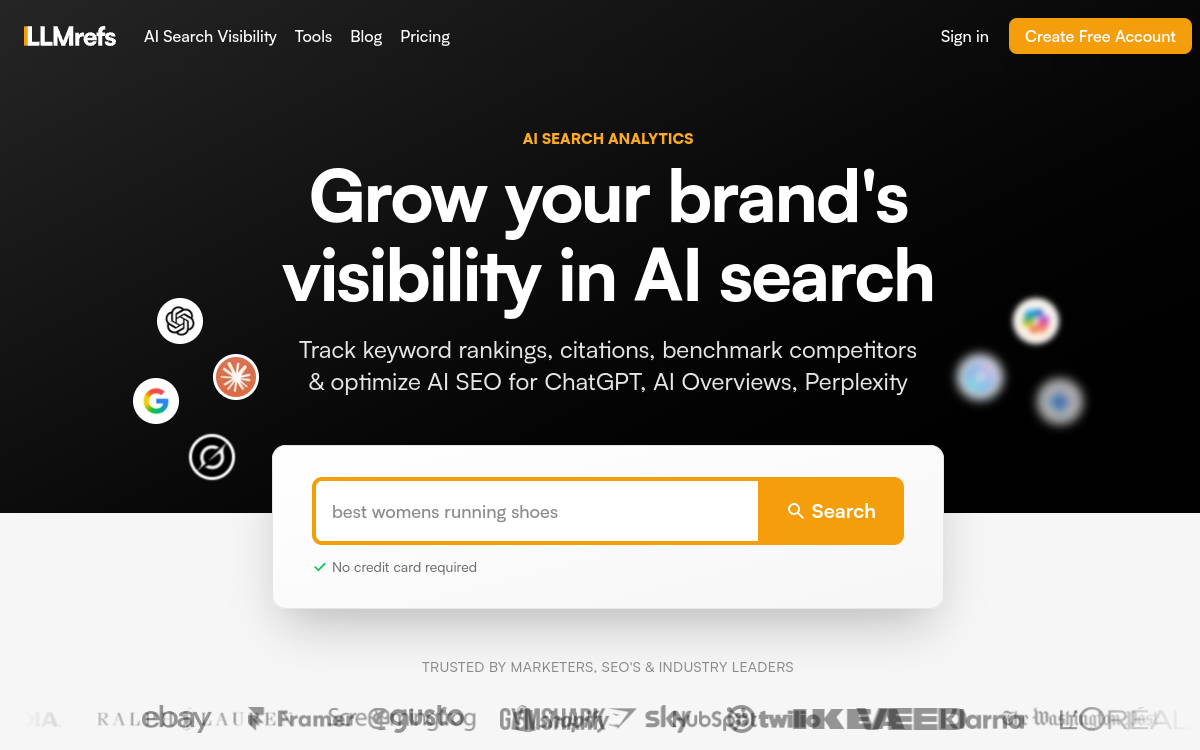 LLMrefs website screenshot