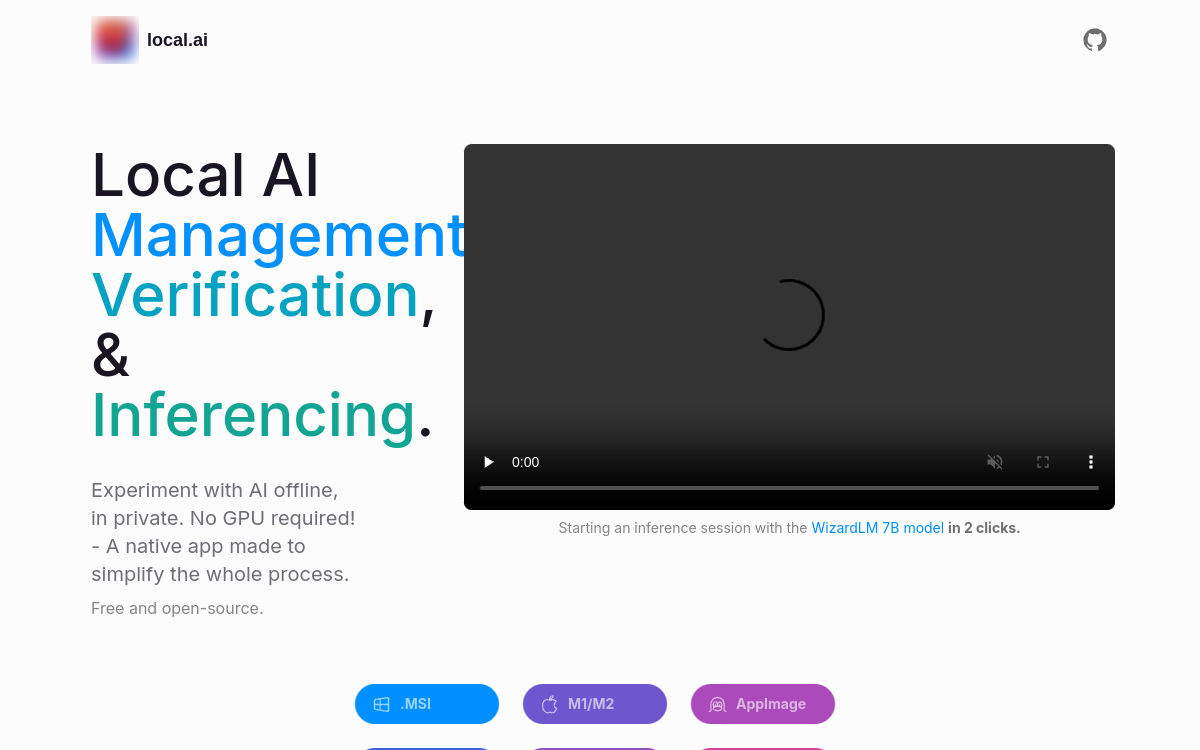 local.ai website screenshot