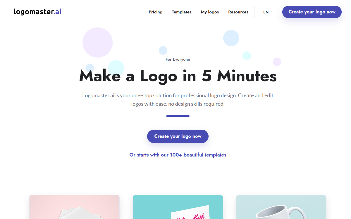 Free Logo Maker | Create Your Own Logo Design | Logomaster.ai 网站预览