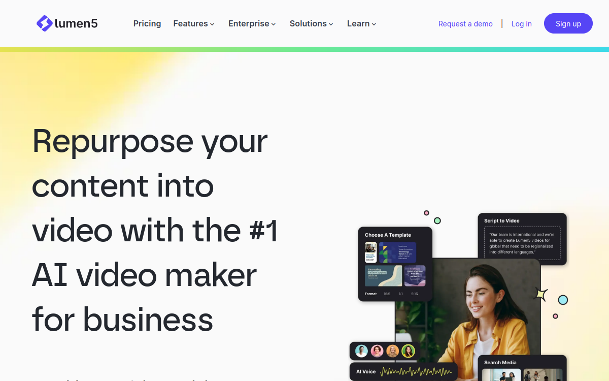Lumen5 website screenshot