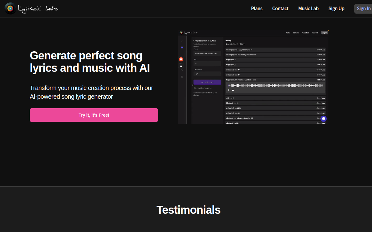 Lyrical Labs screenshot