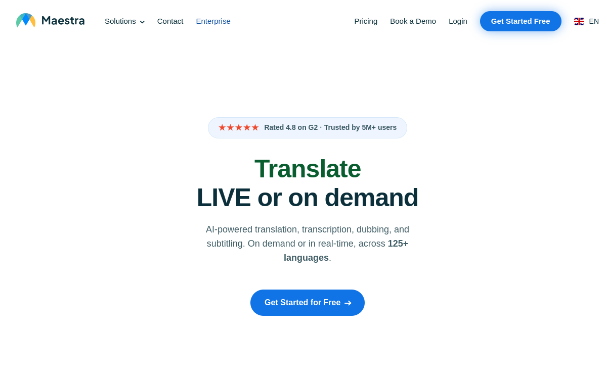 Maestra AI website screenshot