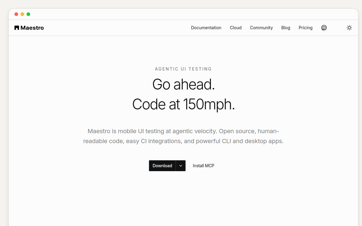 Maestro Studio Desktop Beta website screenshot