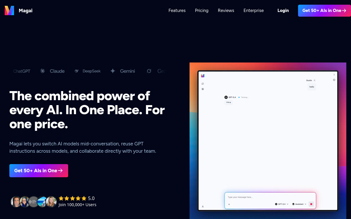 Magai website screenshot