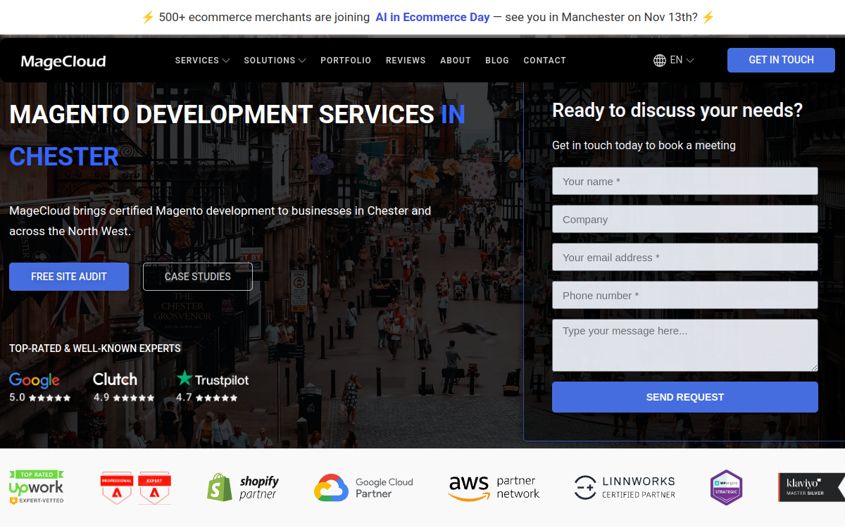 MageCloud homepage screenshot