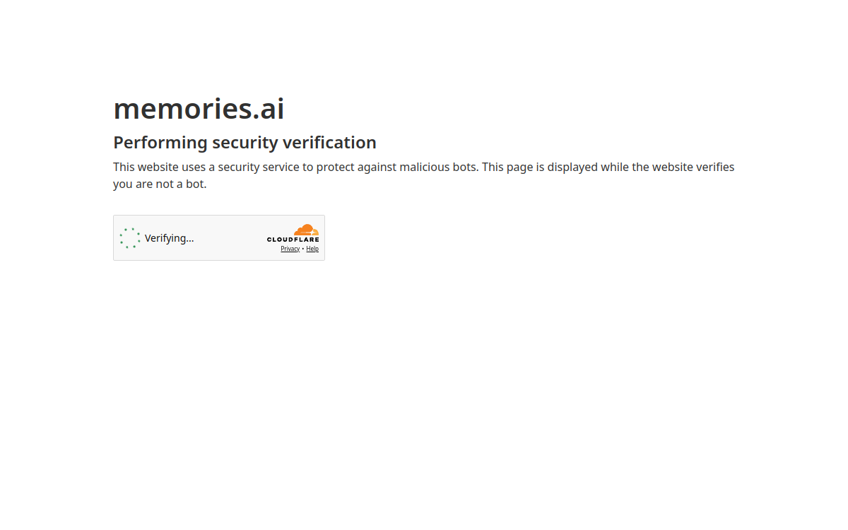 Memories.ai website screenshot