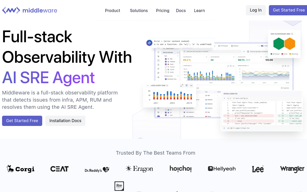 Middleware website screenshot