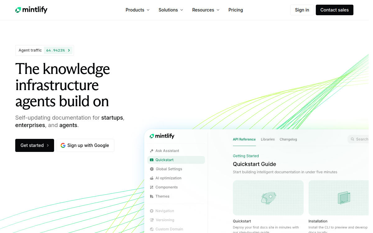 Mintlify website screenshot