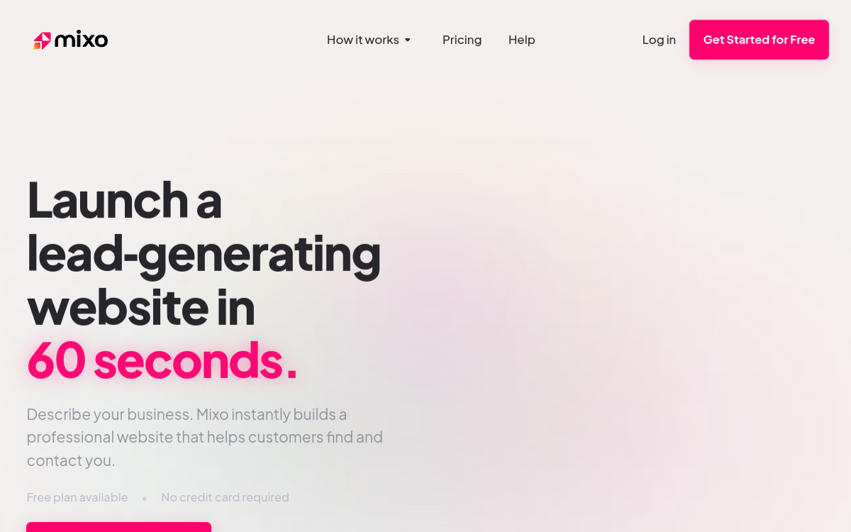 Mixo.io website screenshot