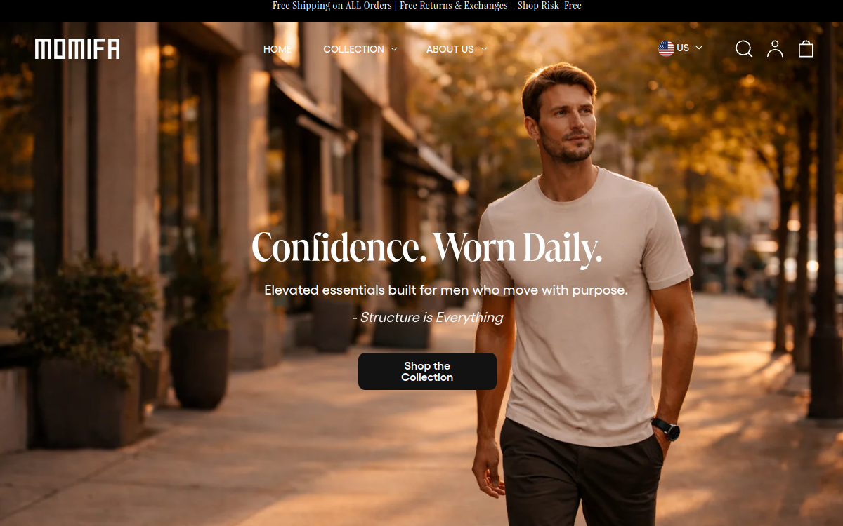 Momifa Shopify store screenshot