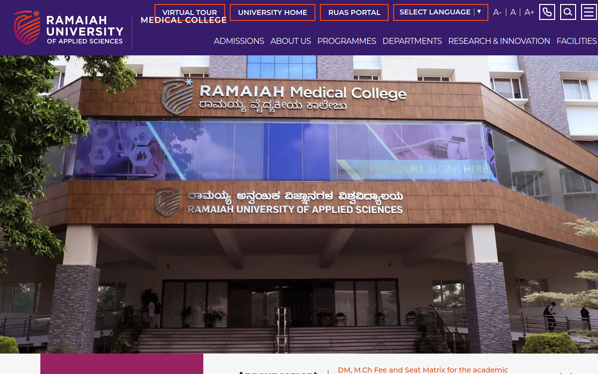 M.S. Ramaiah Medical College official campus