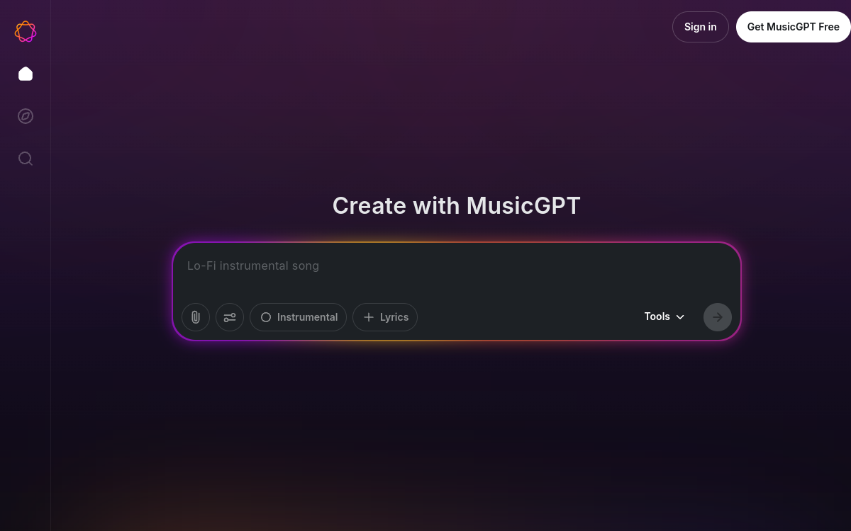 MusicGPT website screenshot