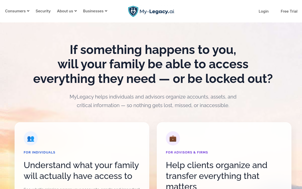 My-legacy.ai website screenshot