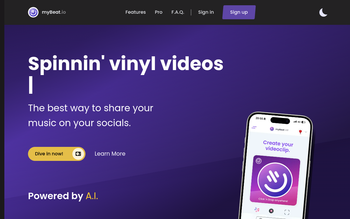 myBeat website screenshot