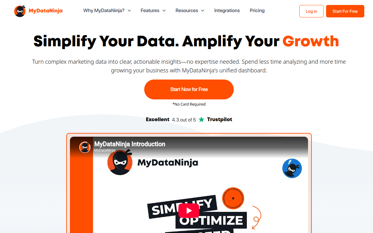 MyDataNinja website screenshot