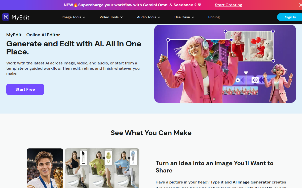 MyEdit website screenshot