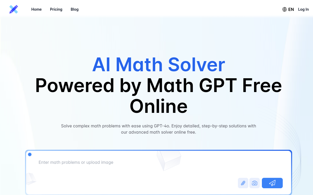 AI Math Solver Powered by Math GPT Free Online website screenshot