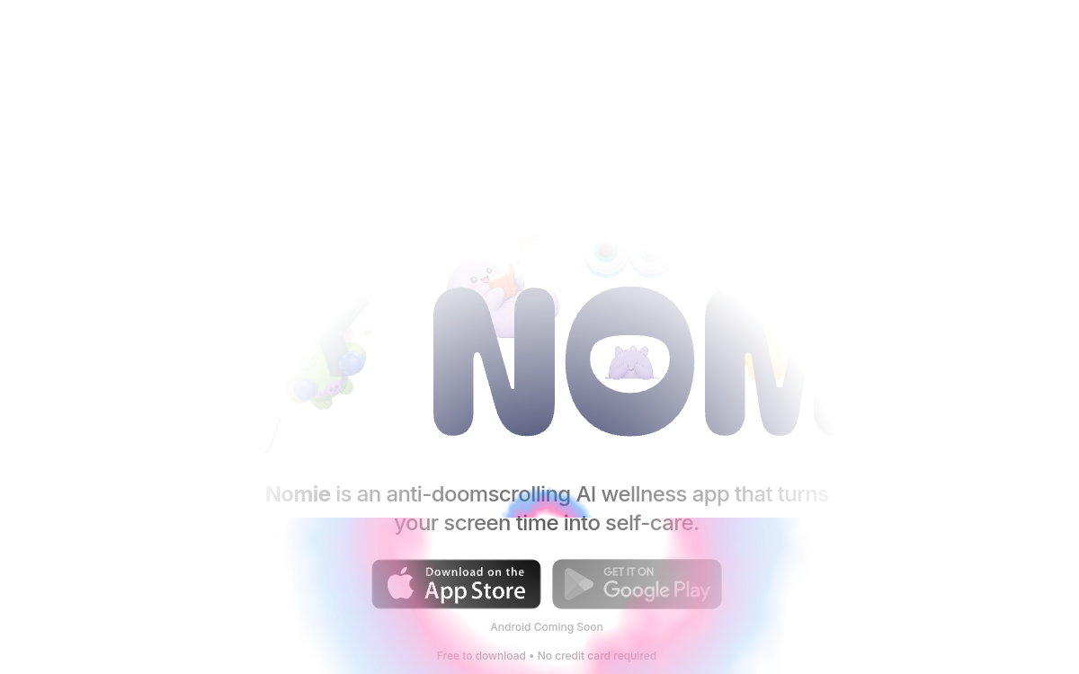 Nomie website screenshot