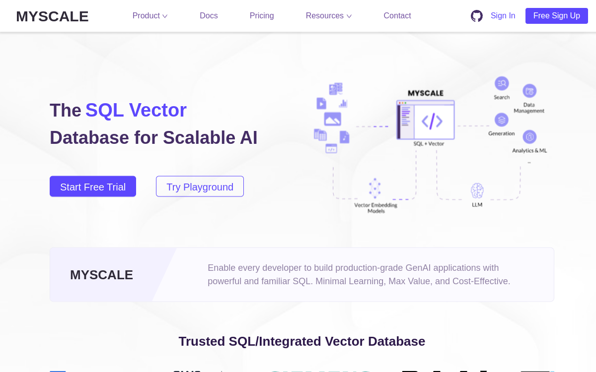 myscale.com website screenshot