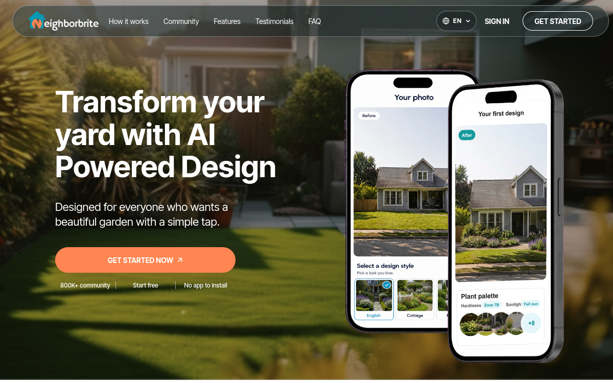 Neighborbrite website screenshot