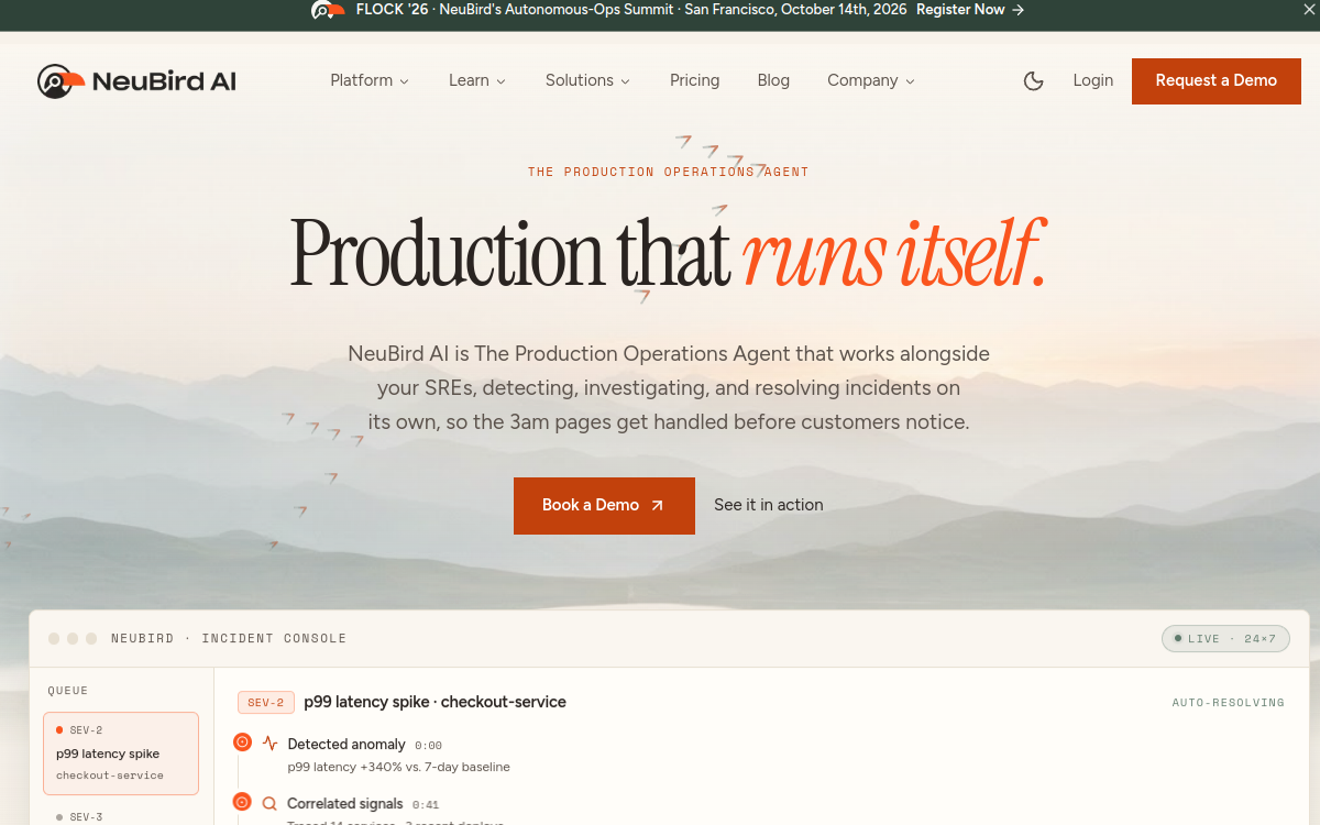 NeuBird website screenshot