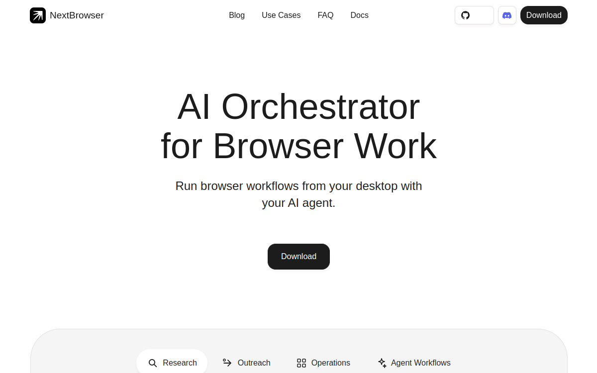 Nextbrowser website screenshot