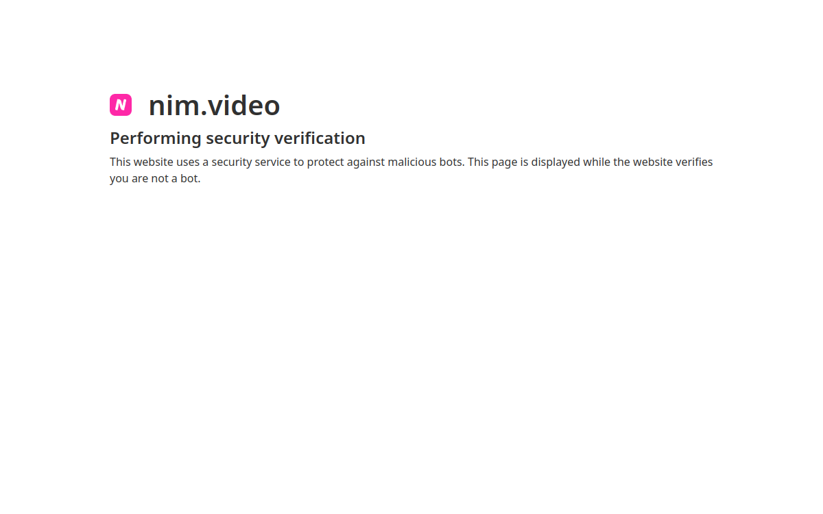 nim video website screenshot