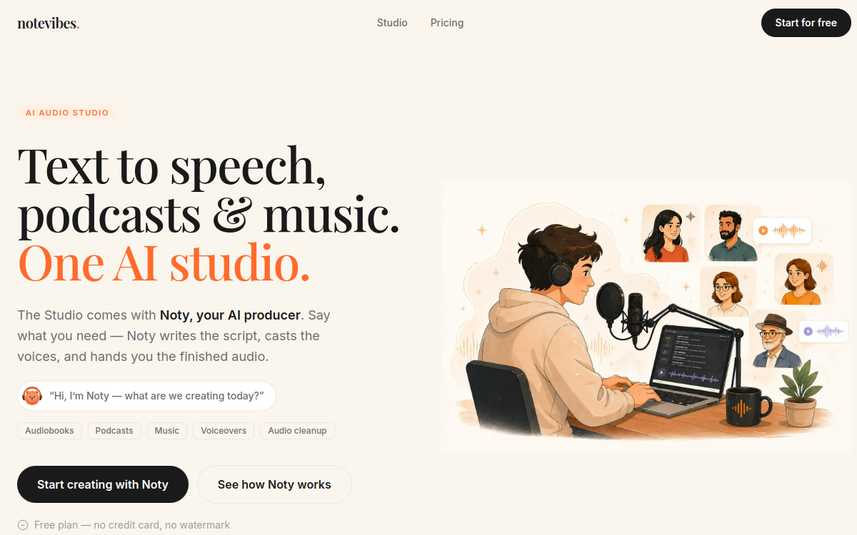 notevibes.com website screenshot