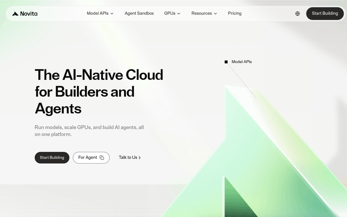 novita.ai website screenshot