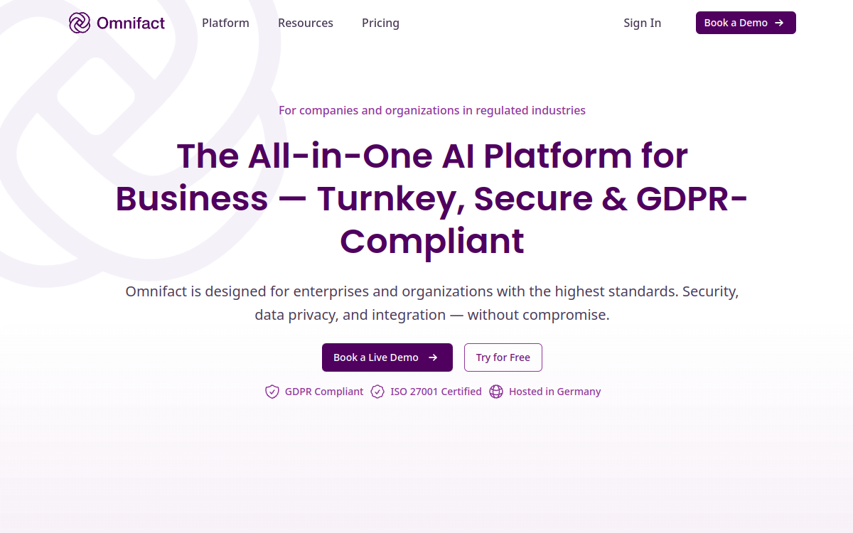 Omnifact website screenshot