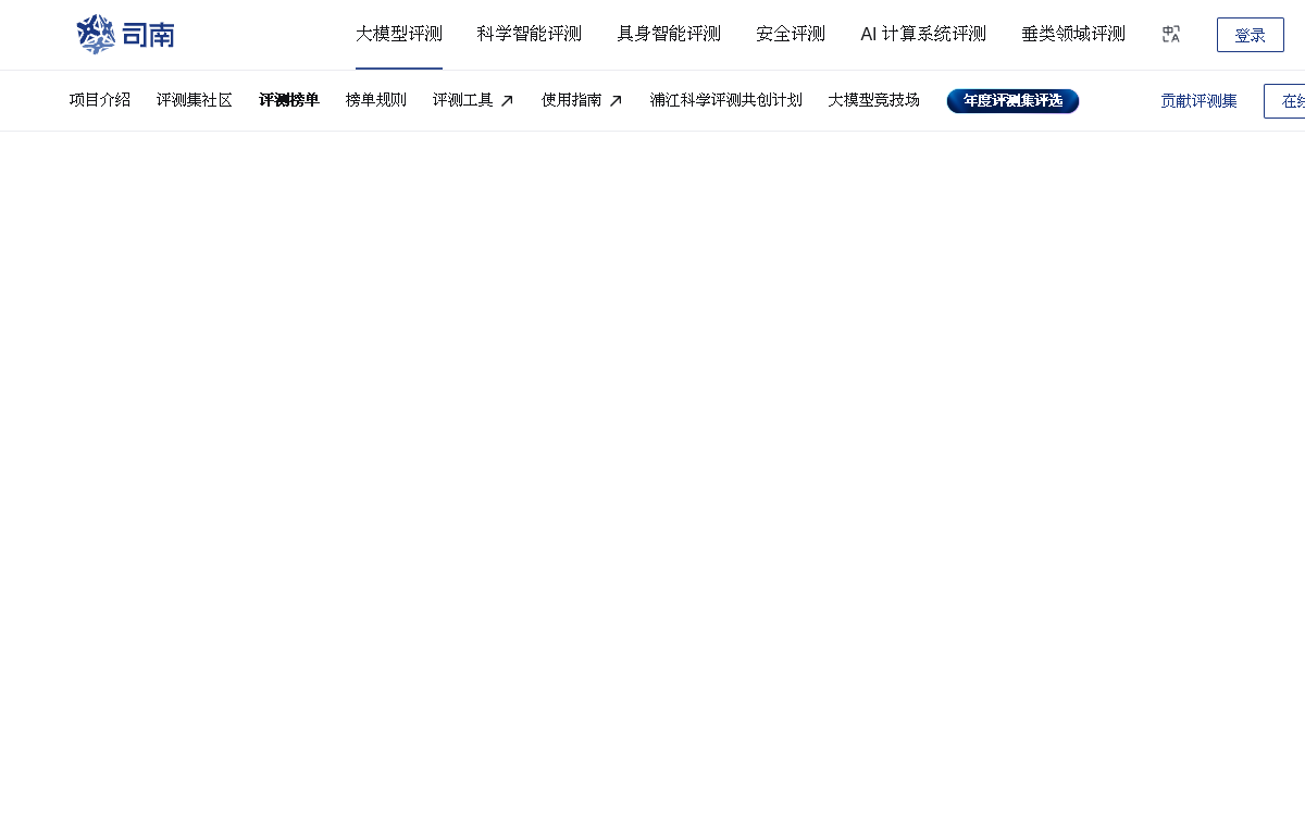 上海人工智能实验室推出的大模型开放评测体系 网站预览
