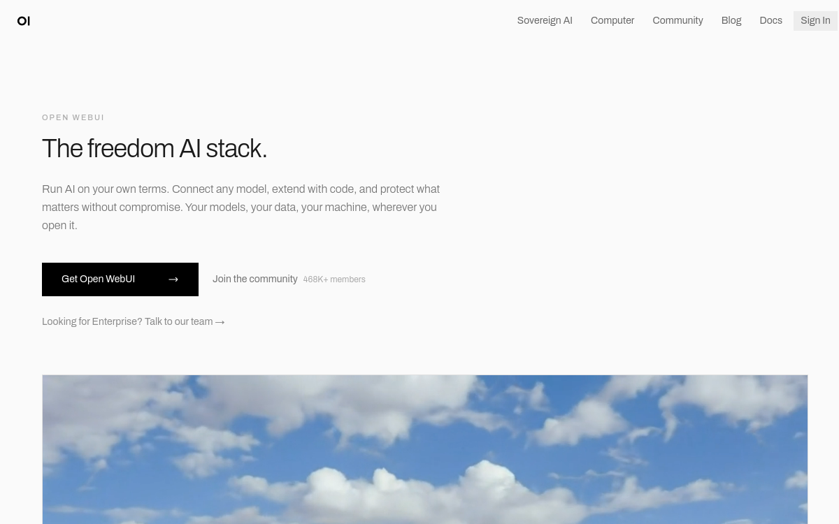 Open WebUI website screenshot