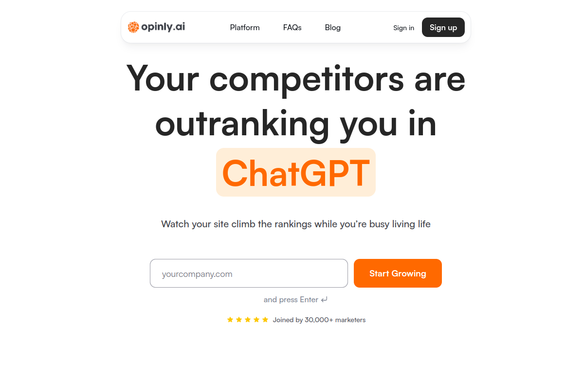 Opinly.ai website screenshot