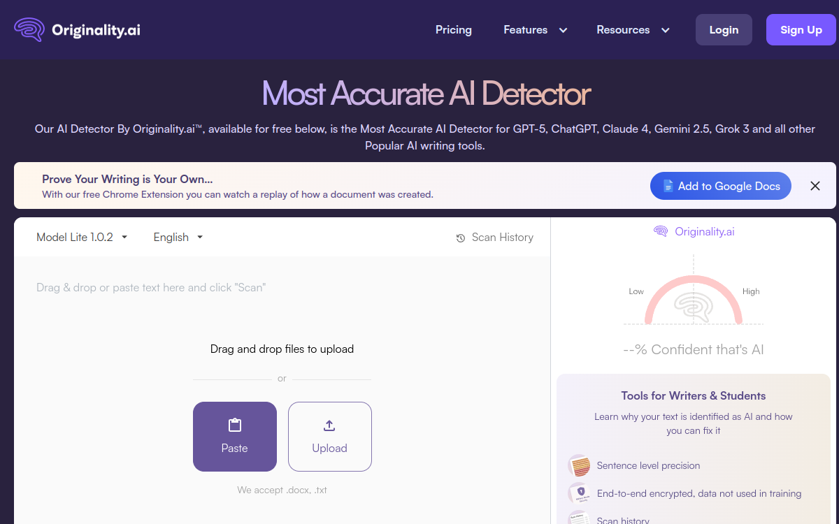 Originality.AI screenshot
