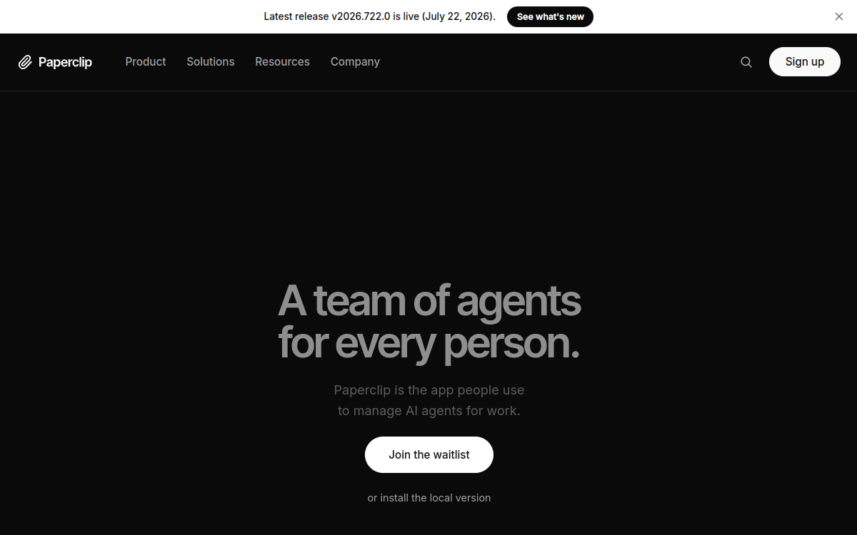 Paperclip - ing website screenshot