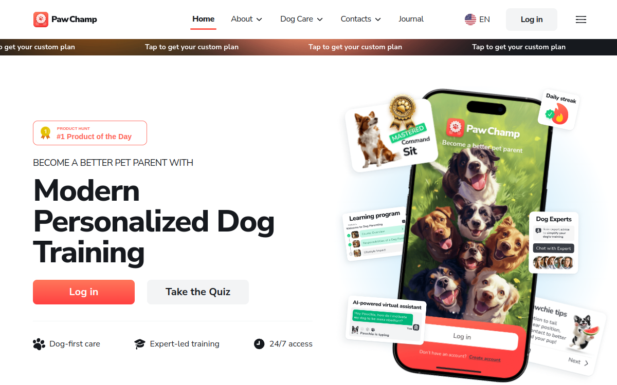 PawChamp website screenshot