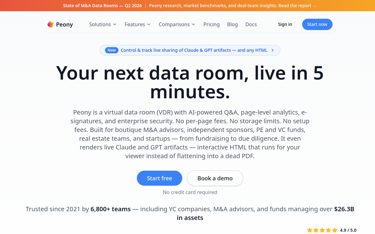 Peony website screenshot