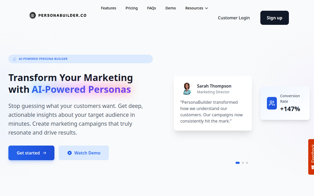 Personabuilder.co / Build your Personas website screenshot