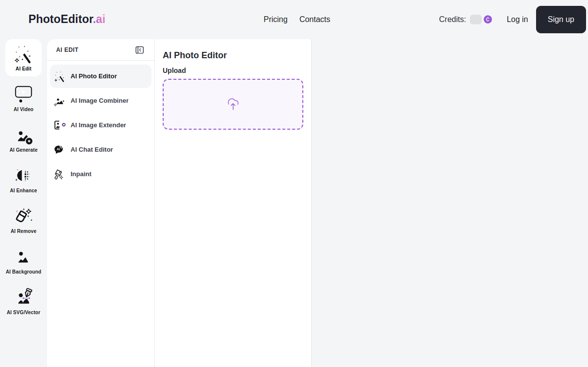 photoeditor.ai website screenshot