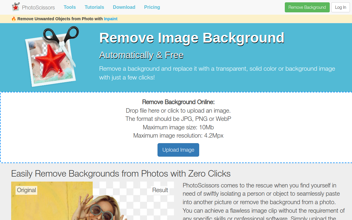 Remove Background from Image | Free Background Remover 网站预览