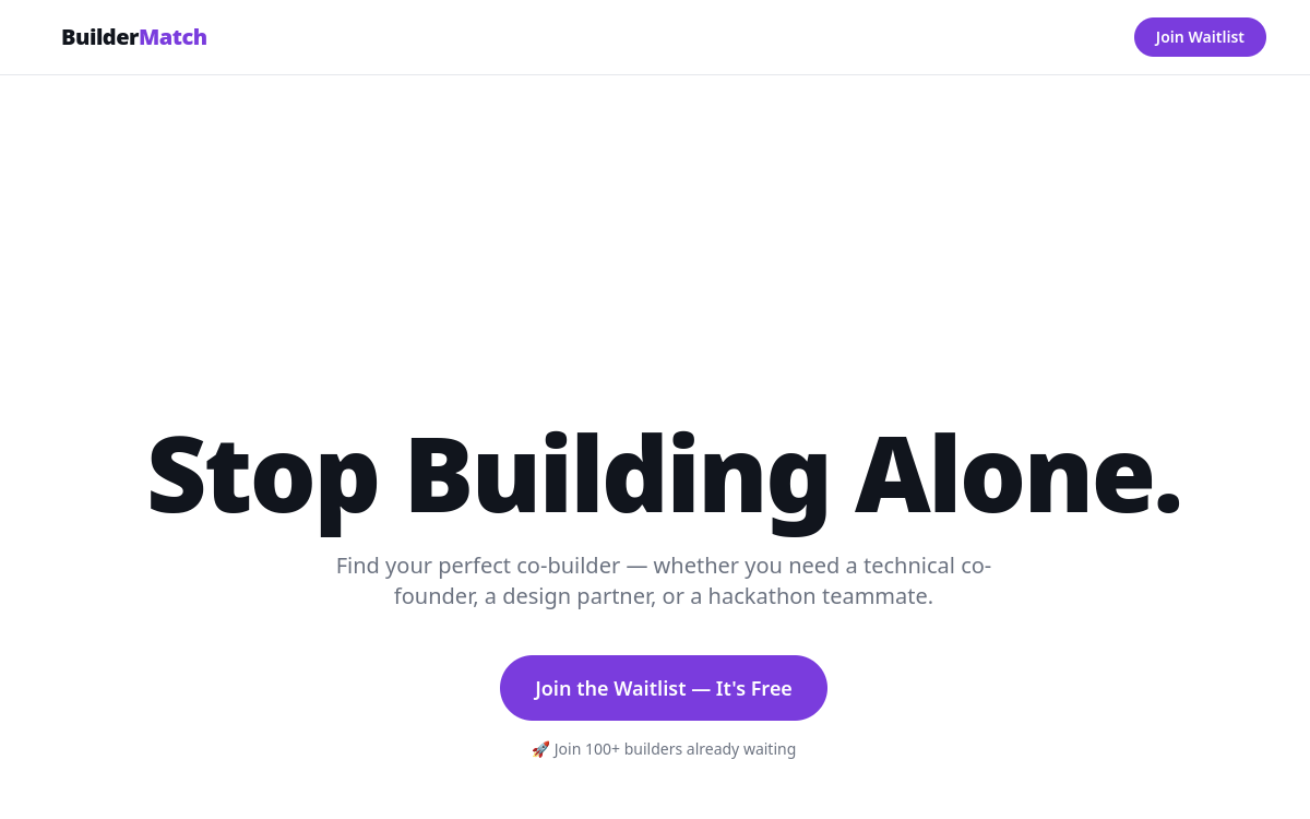 BuilderMatch — project screenshot