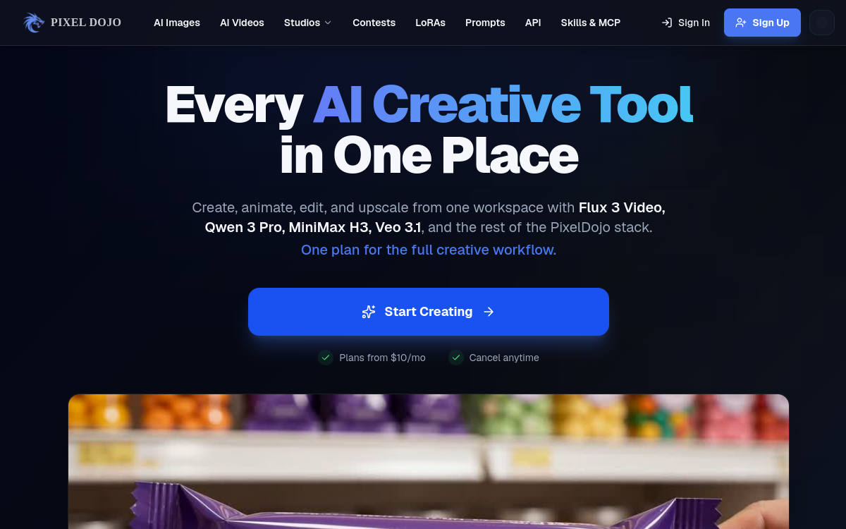 PixelDojo website screenshot